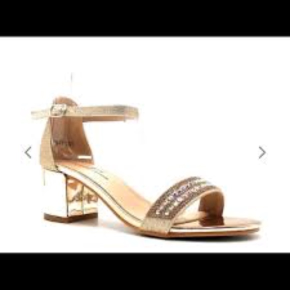 Sub Trading Shoes - Sub Trading Glitter Satin 2” Heels in Champagne sz 7